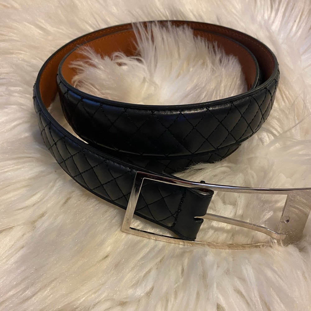 Brooks brothers black leather belt size small
